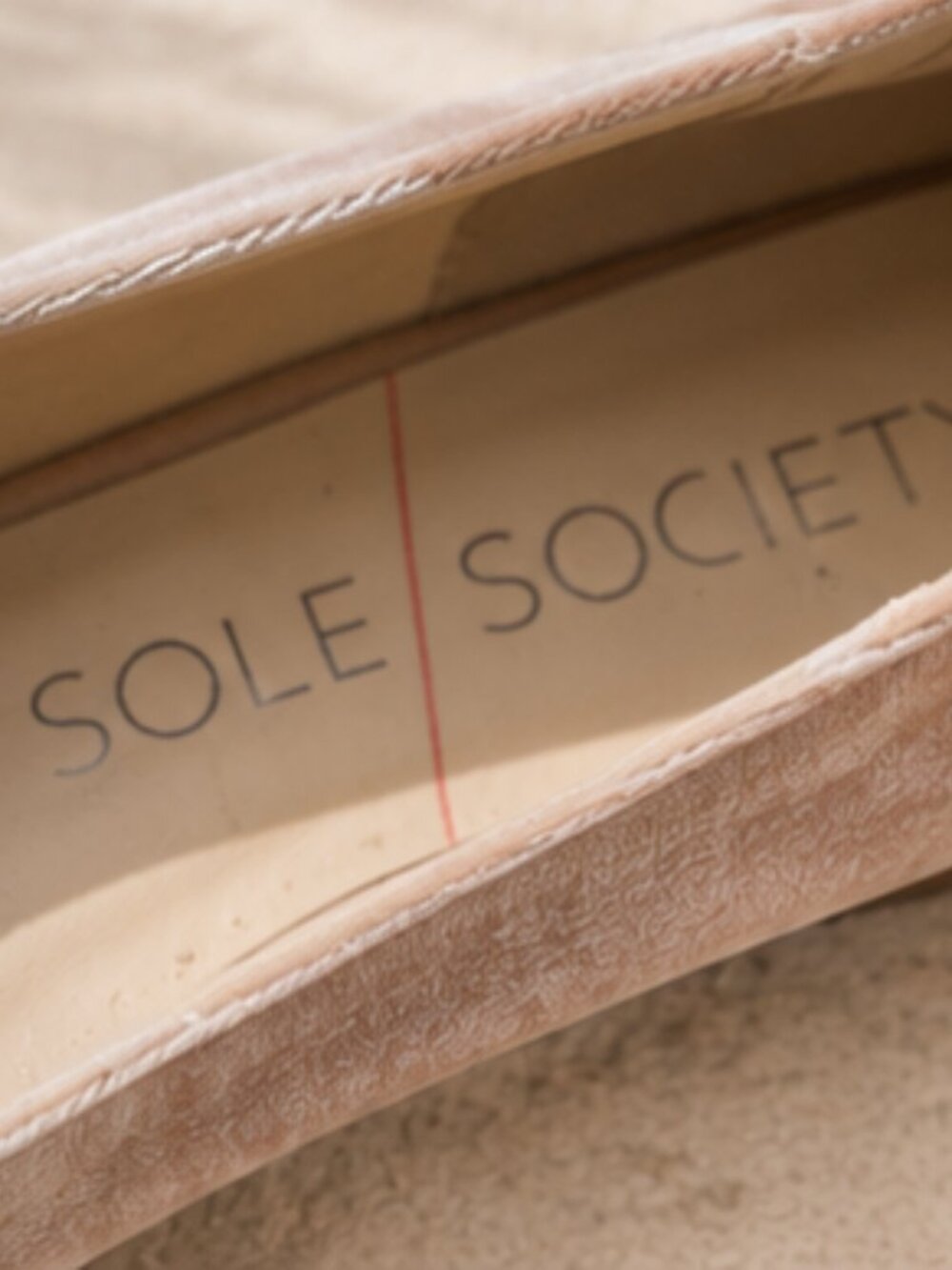 Sole Society Velvet Pointed Toe Loafers Blush Beige Flats Size 9.5 - Picture 6 of 8